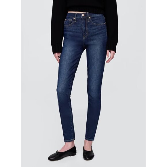 Gap Denim Curvy True Skinny Jeans Womens Size 28/6s Dark Wash Blue Mid Rise GUC! - Picture 1 of 8